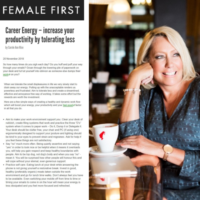 Career Energy – increase your productivity by tolerating less
